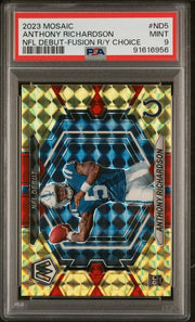 Anthony Richardson 2023 Panini Mosaic NFL Debut R/Y Choice #'d 69/80 PSA 9