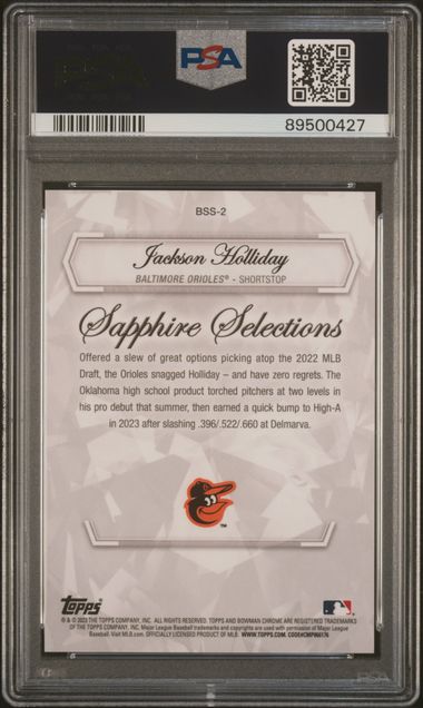 Jackson Holliday 2023 Bowman Chrome Sapphire Selections 15/25 PSA 10