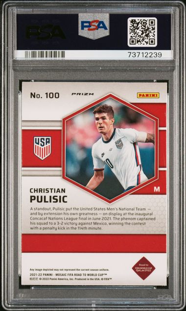 Christian Pulisic 2021-22 Panini Reactive Gold Mosaic Fifa Road To The World Cup PSA 10