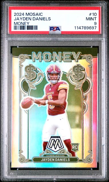 Jayden Daniels 2024 Panini Mosaic Money SSP RC PSA 9