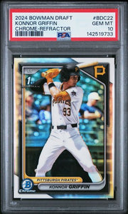 Konnor Griffin 2024 Bowman Draft 1st Bowman Chrome Refractor PSA 10
