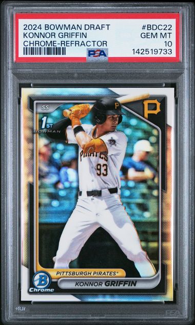 Konnor Griffin 2024 Bowman Draft 1st Bowman Chrome Refractor PSA 10