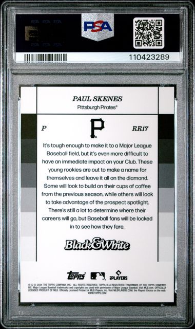 Paul Skenes 2024 Topps Black & White Rookie Resolution rookie card PSA 10