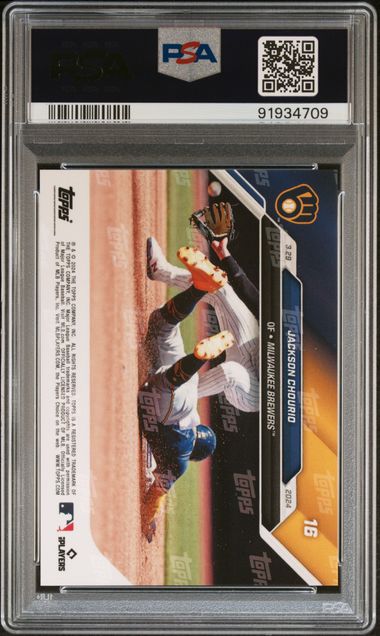Jackson Chourio 2024 Topps NOW #16 rookie card PSA 10