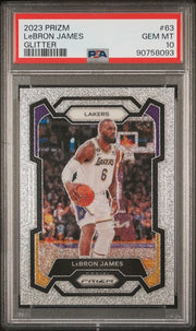 LeBron James 2023 Panini Prizm Glitter #63 PSA 10