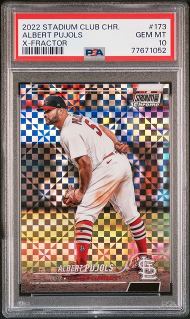 Albert Pujols 2022 Topps Stadium Club Chrome X-Fractor PSA 10