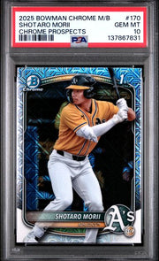 Shotaro Mori 2025 Bowman Chrome 1st Bowman Mojo Refractor PSA 10