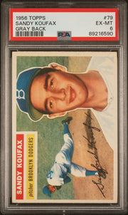 Sandy Koufax 1956 Topps #79 Gray Back PSA 6