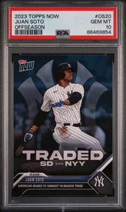 2023 Topps Now Juan Soto Traded Card PSA 10