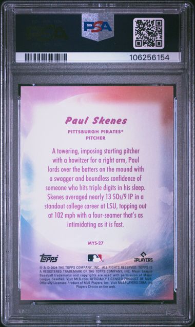 Paul Skenes 2024 Topps Update Mystical rookie card PSA 10