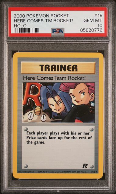 Here Comes Team Rocket 2000 Pokemon Rocket holo #15/82 PSA 10