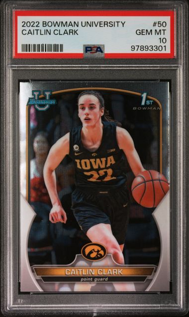 Caitlin Clark 2022 1st Bowman Chrome University PSA 10