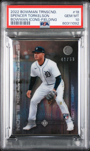 Spencer Torkelson 2022 Bowman Transcendent Collection Bowman Icons /50 Fielding PSA 10