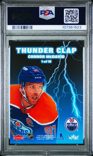 Connor McDavid 2025 Upper Deck CDD Promo Thunder Clap #1 PSA 9