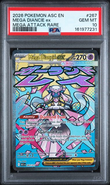Mega Diancie ex Pokémon Ascended Heroes Mega Attack Rare #267/217 PSA 10