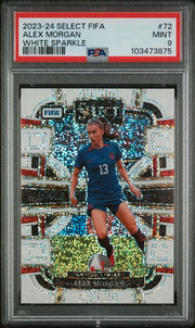 Alex Morgan 2023-24 Panini Select FIFA White Sparkle prizm PSA 9