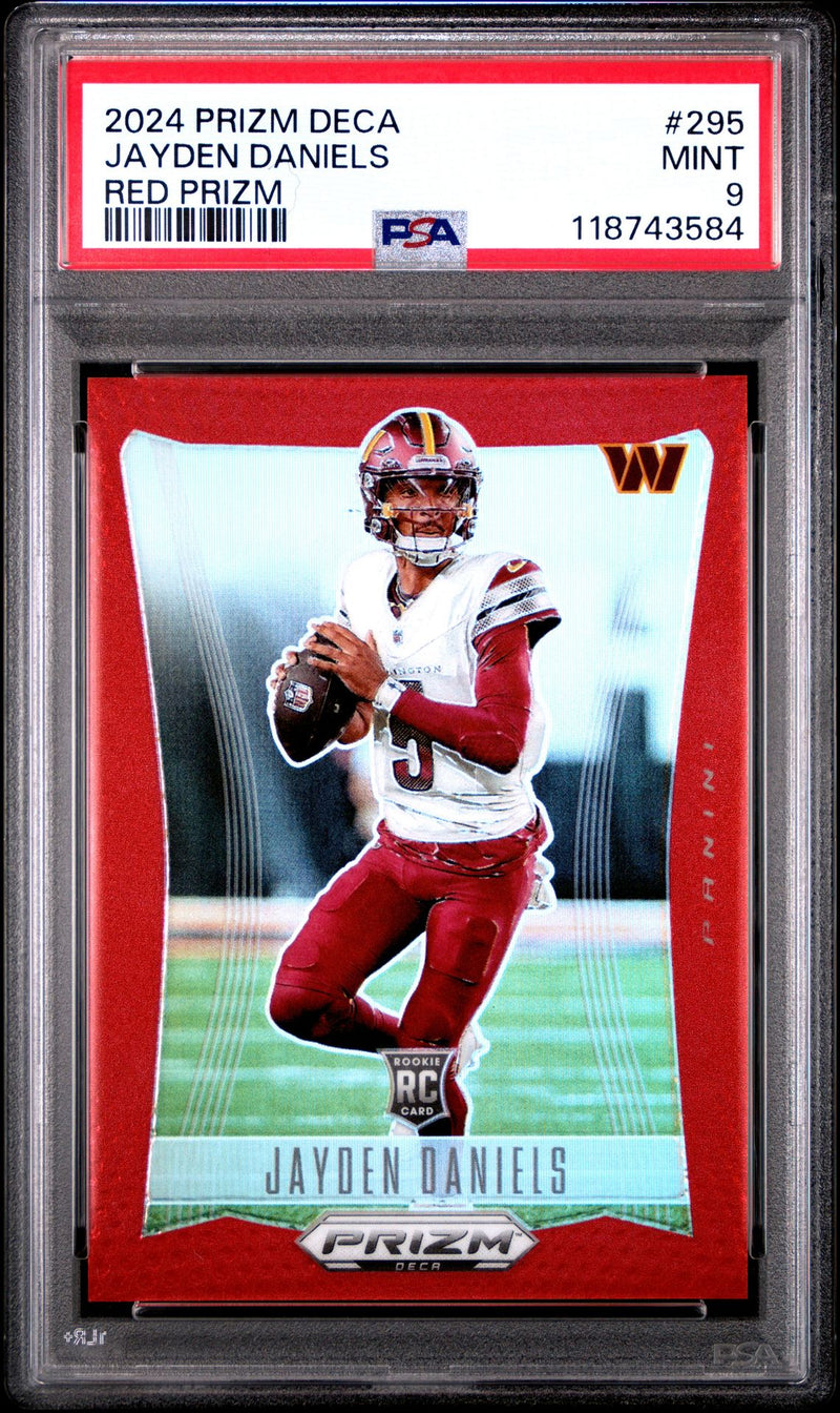 Jayden Daniels 2024 Panini Prizm Deca Red Prizm Rookie 
