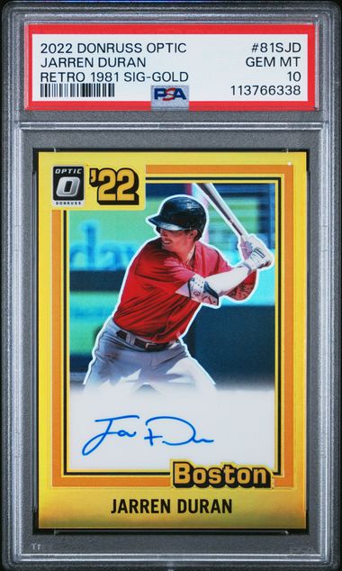 Jarren Duran 2022 Panini Donruss Optic Retro 1981 Auto 