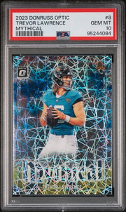 Trevor Lawrence 2023 Donruss Optic Mythical SSP PSA 10