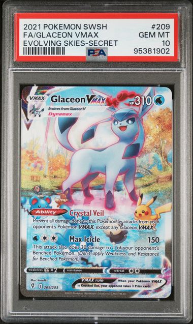 Glaceon VMAX 2021 Pokemon Evolving Skies secret rare holo 