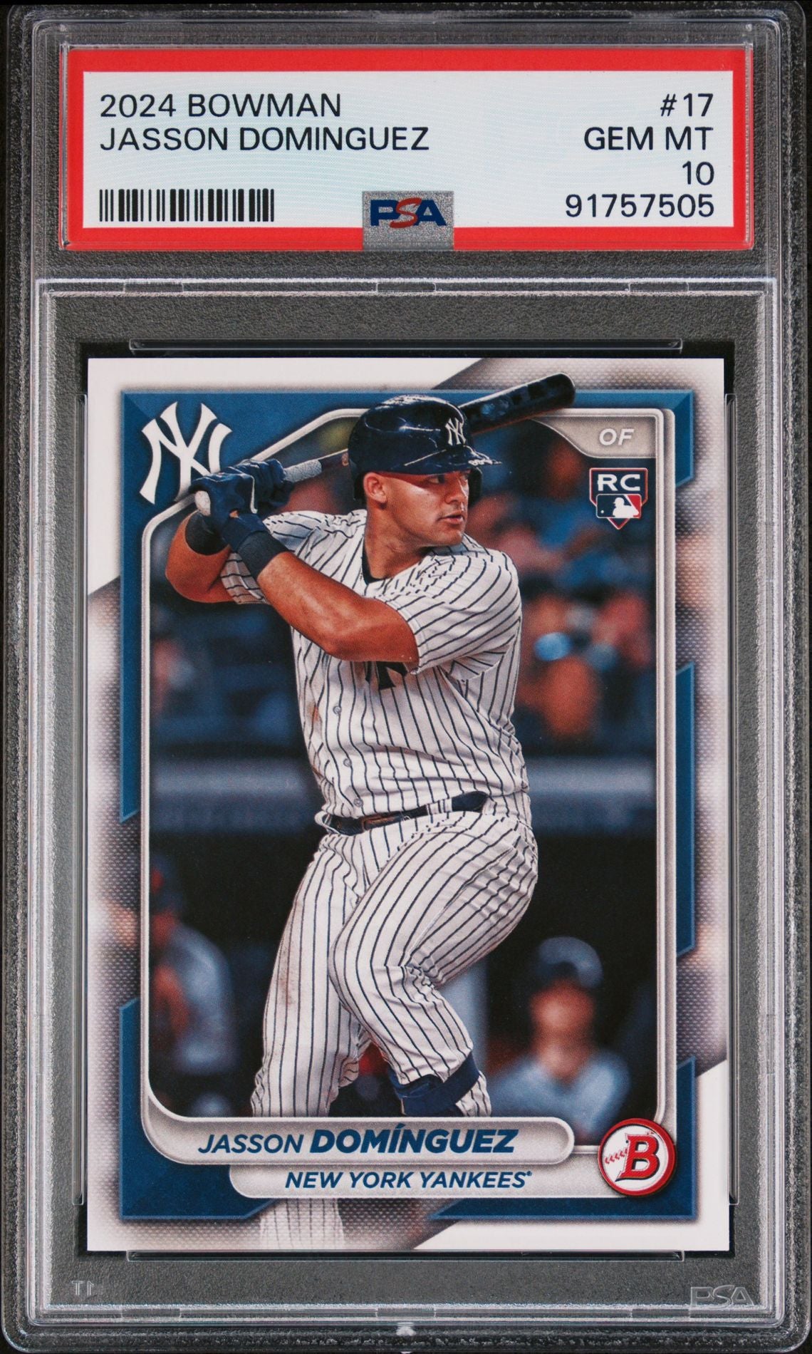 Jasson Dominguez 2024 Bowman #17 Rookie Card PSA 10