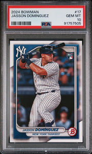 Jasson Dominguez 2024 Bowman #17 Rookie Card PSA 10