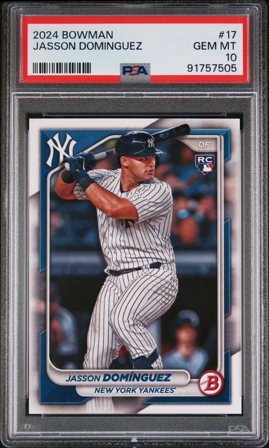 Jasson Dominguez 2024 Bowman #17 Rookie Card PSA 10 – Piece Of The 