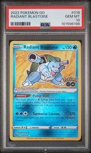 Radiant Blastoise Pokémon Go Ultra Rare #018/078 PSA 10