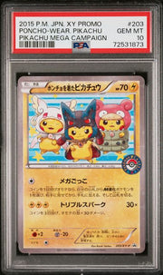Pikachu Poncho 2015 Pokemon XY Promo Mega Campaign #203/XY-P PSA 10