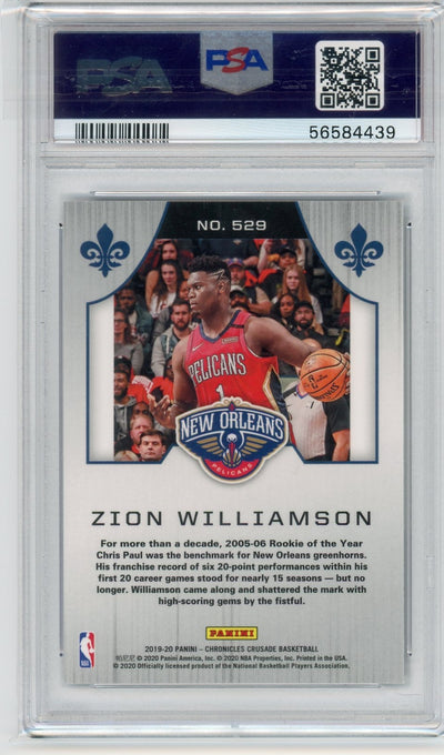 Zion Williamson 2019 Panini Chronicles rookie card #529 PSA 10