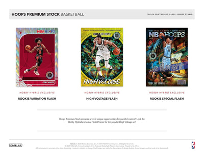 2019-20 Panini NBA Hoops Premium Stock Basketball Hobby Hybrid 20 Box Case