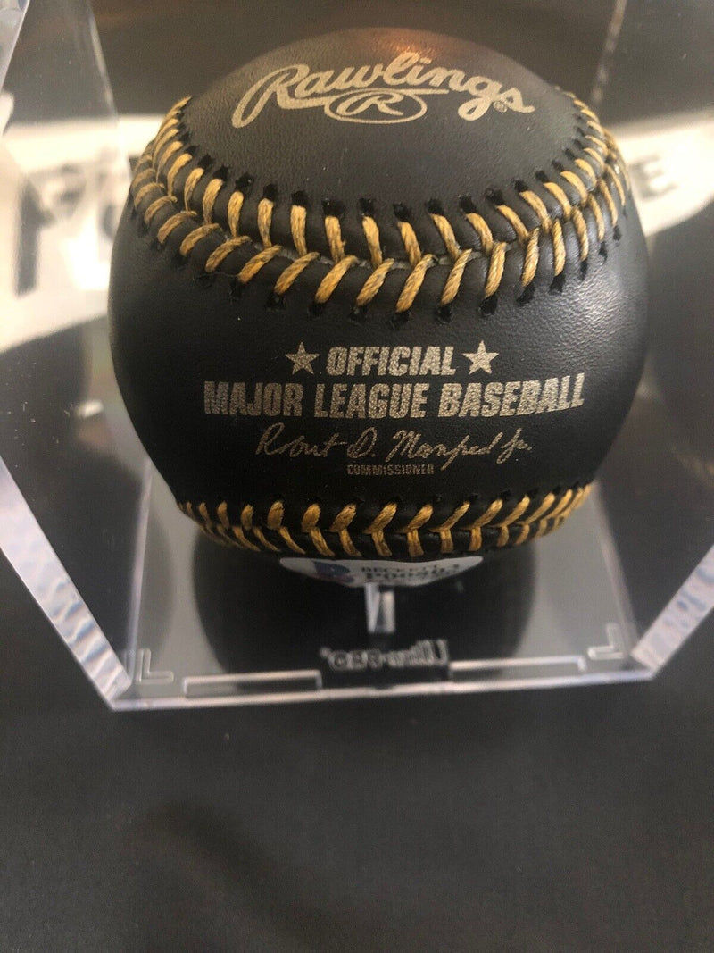 Juan Soto Autographed Black MLB Baseball Sweet Spot Signed in Gold Washington
