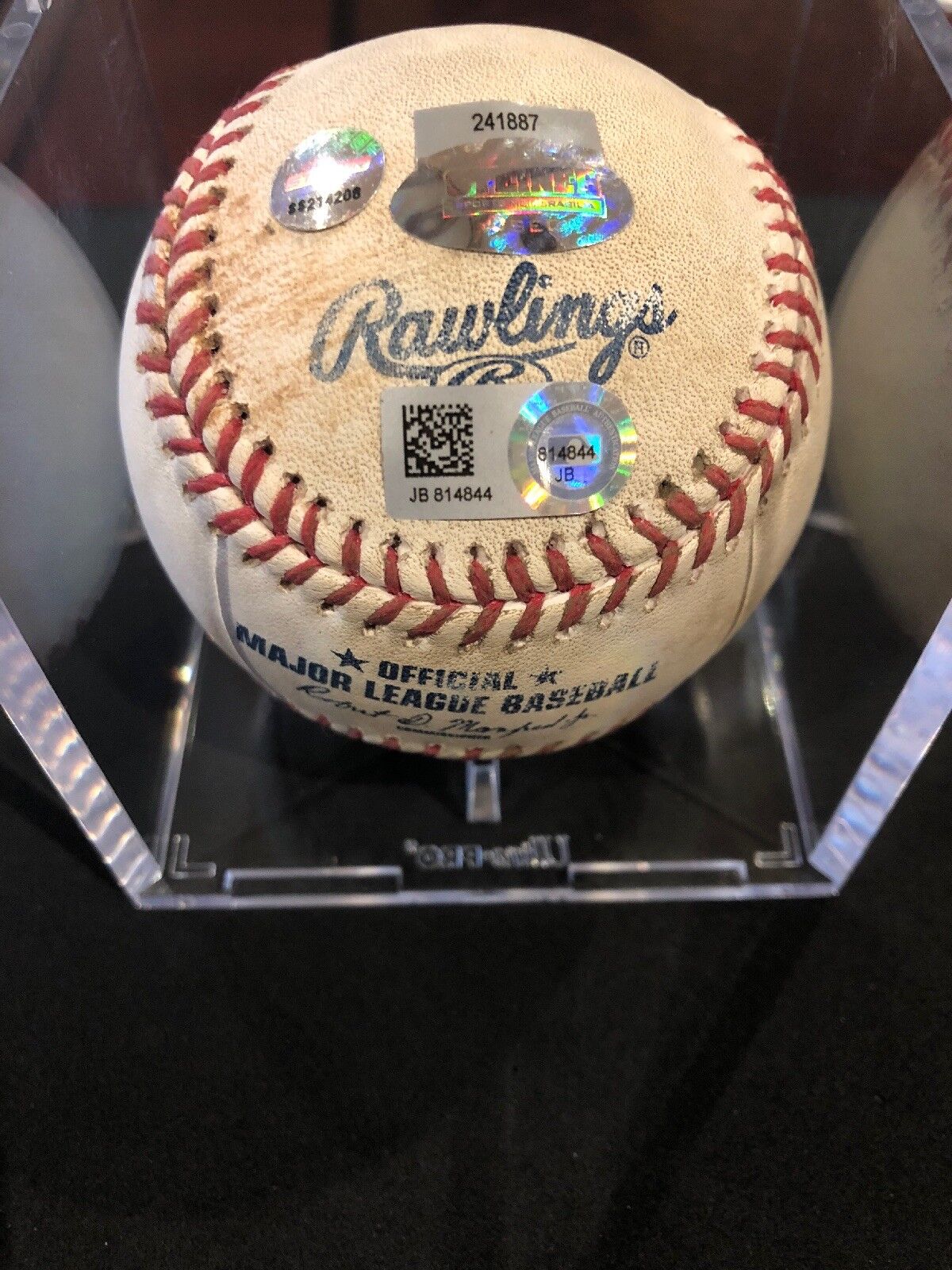 Gary Sanchez Game Used Baseball Rookie Year Autographed Baseball 9/11/16