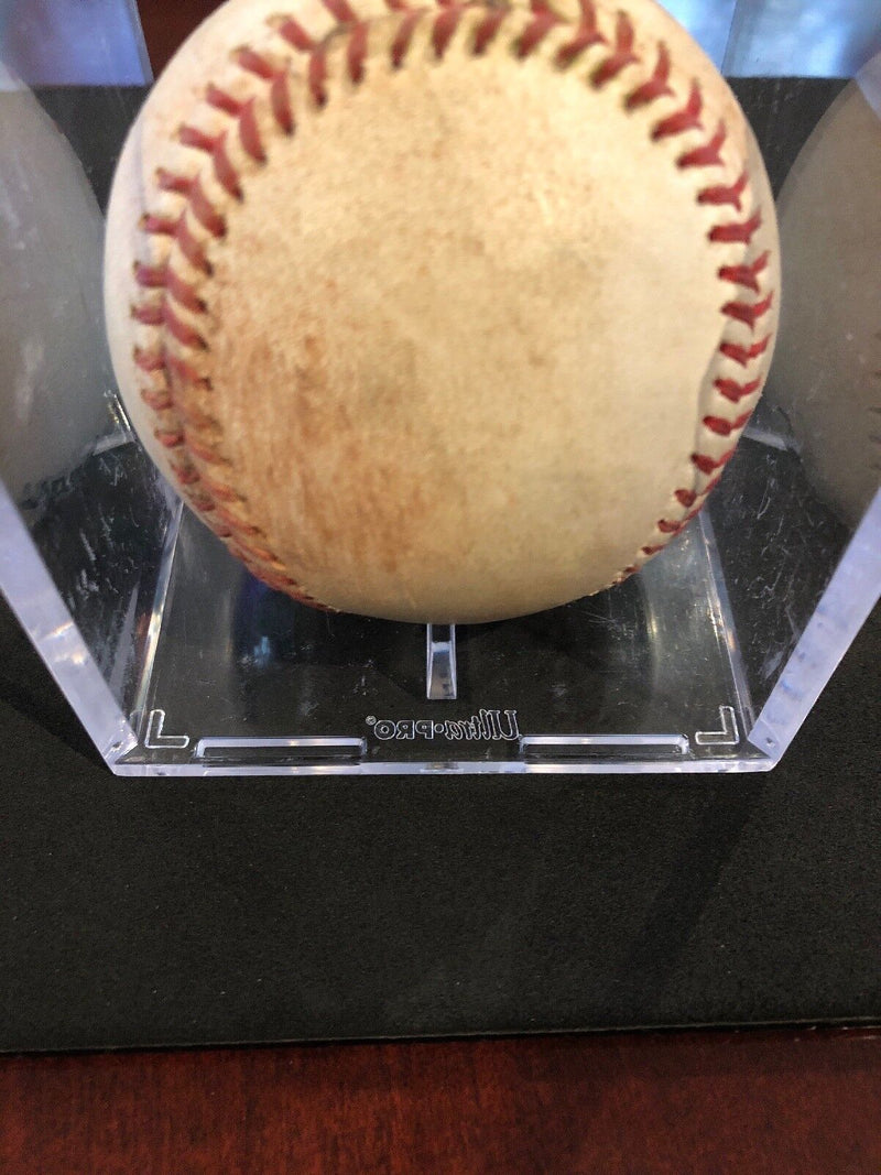 Austin Meadows MLB Debut Game Used Autographed Baseball 5/29/18 Hosmer Double