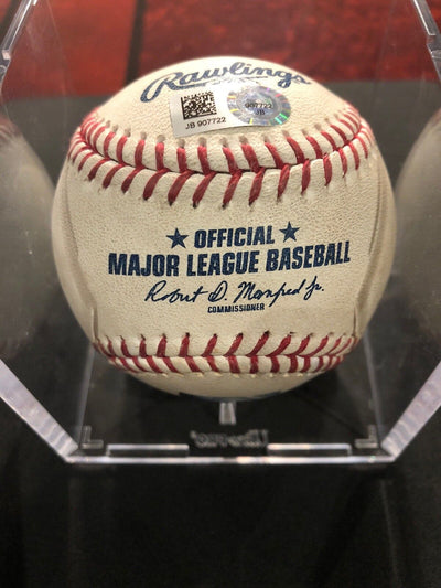 Marcell Ozuna Autographed MLB Game Used RBI Single 5/5/17 Hit #524 Stanton Out