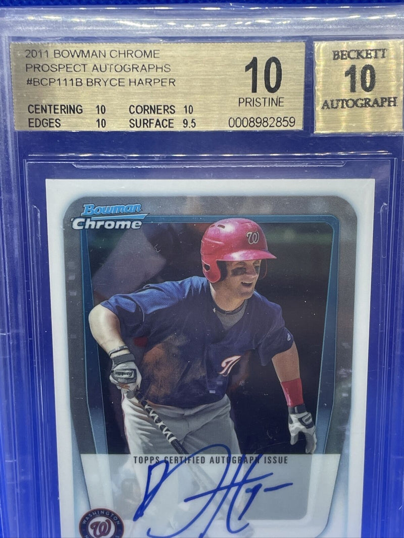 Bryce Harper 2011 Bowman Chrome Prospects RC Autograph BGS 10/10 Pristine