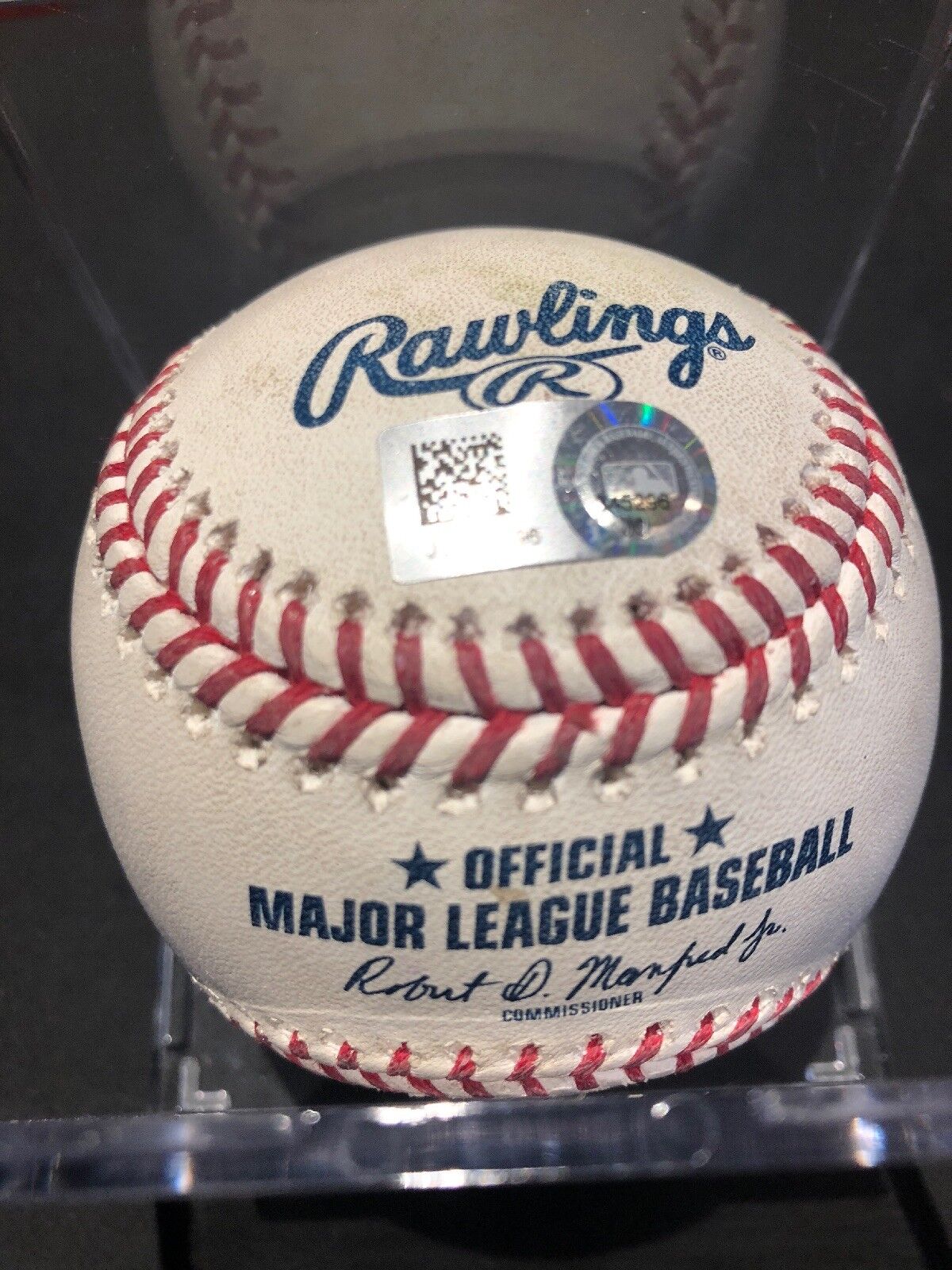 Cody Bellinger MLB Game Used Logo Double RBI Baseball 9/7/18 Double #53 Hit# 256