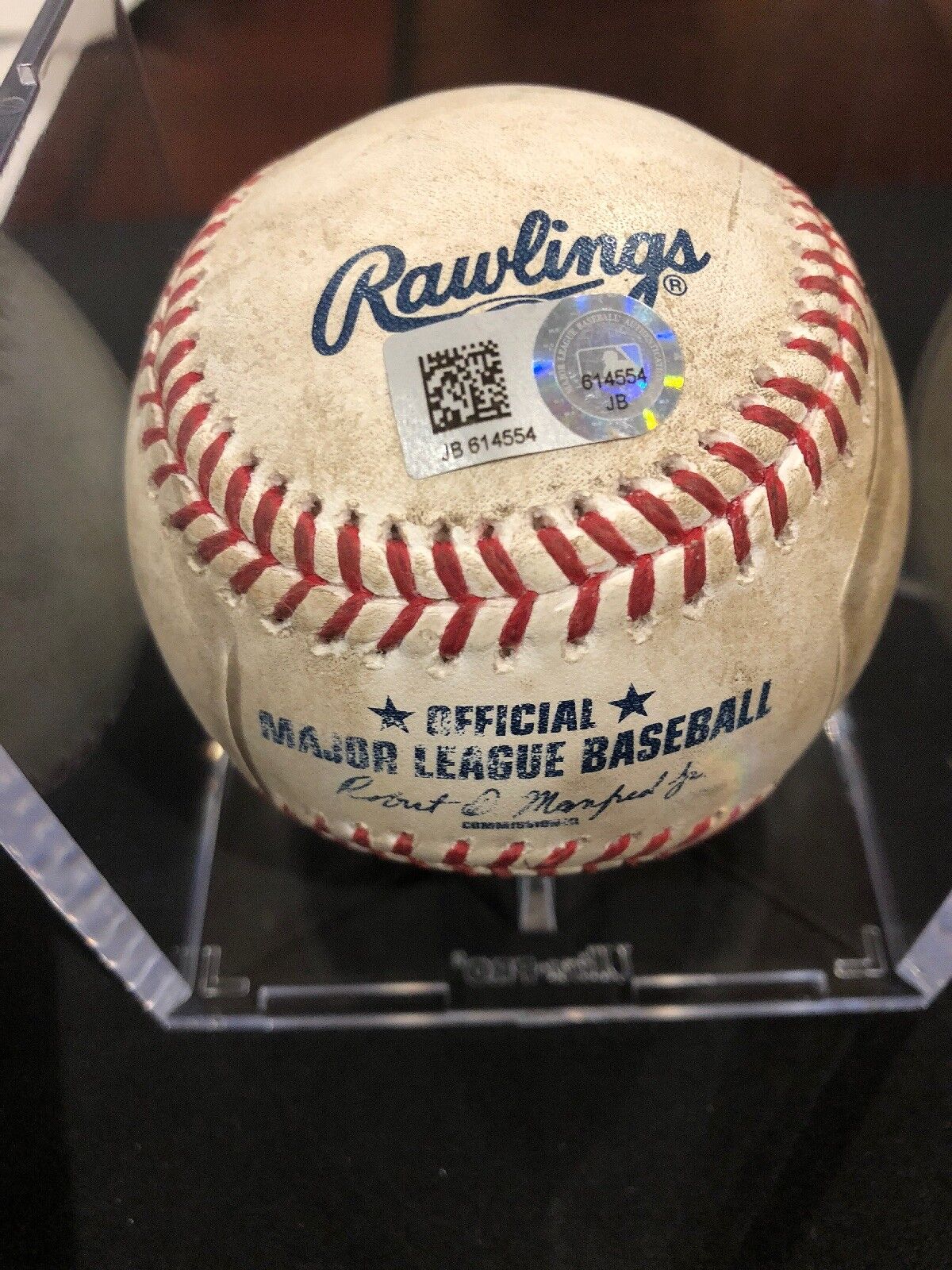 Giancarlo Stanton MLB Game Used Foul Ball Baseball 4/16/17 MVP Year! Matt Harvey