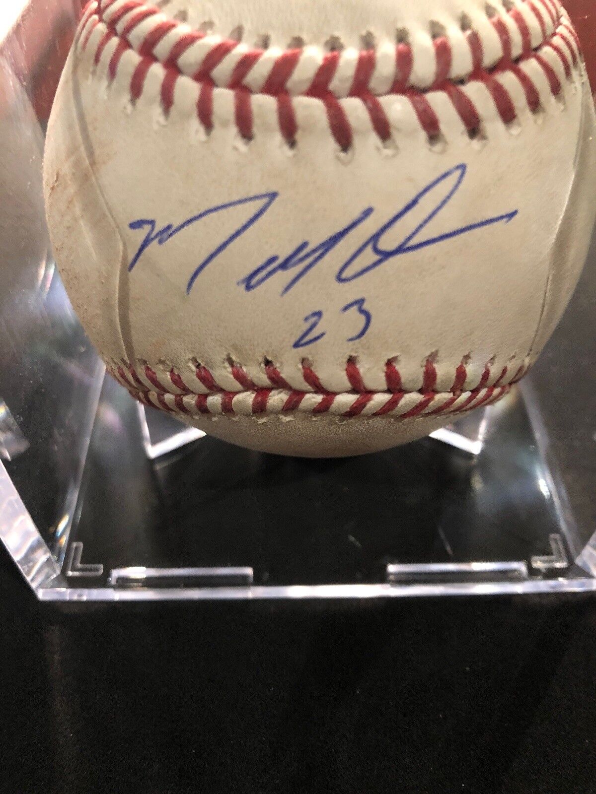 Marcell Ozuna Autographed MLB Game Used Double 8/28/17 Double # 118 Hit # 623