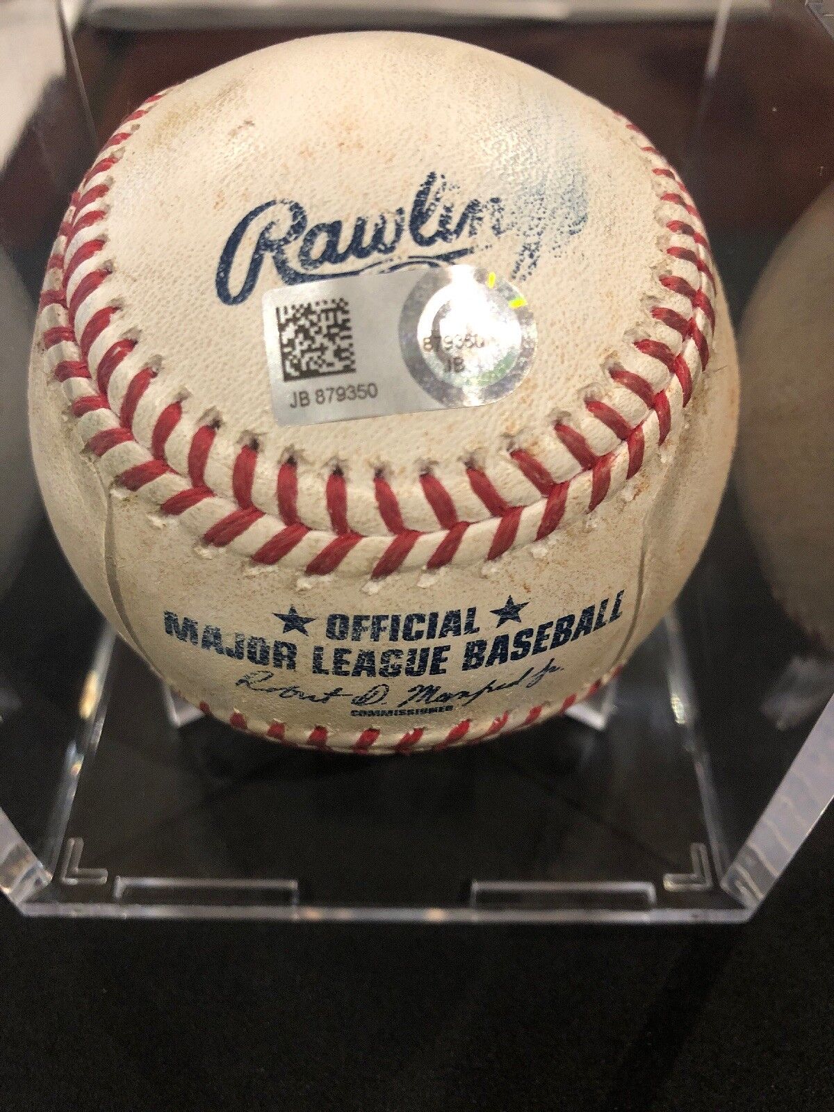 Bryce Harper MLB Game Used Single 6/8/17 Hit #713   Dual Single Ball Wilmer Difo