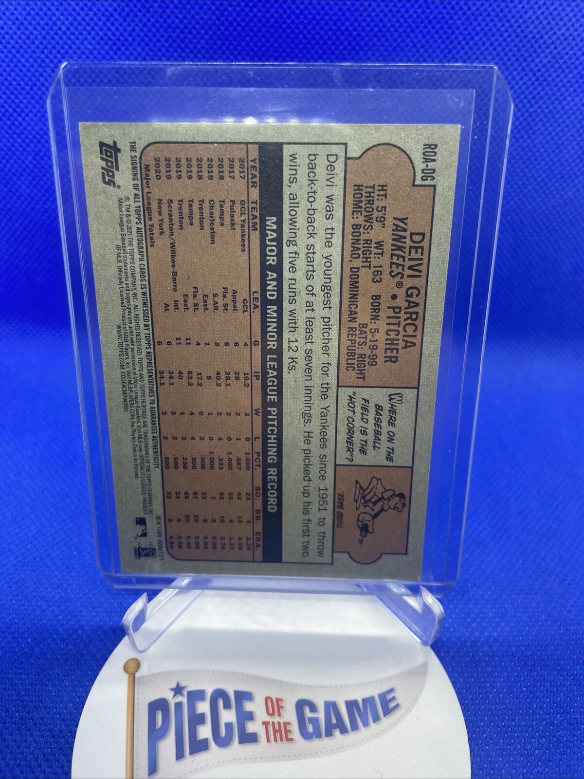 2021 Topps Heritage Rookie AUTO Devi Garcia RC #ROA-DH New York Yankees