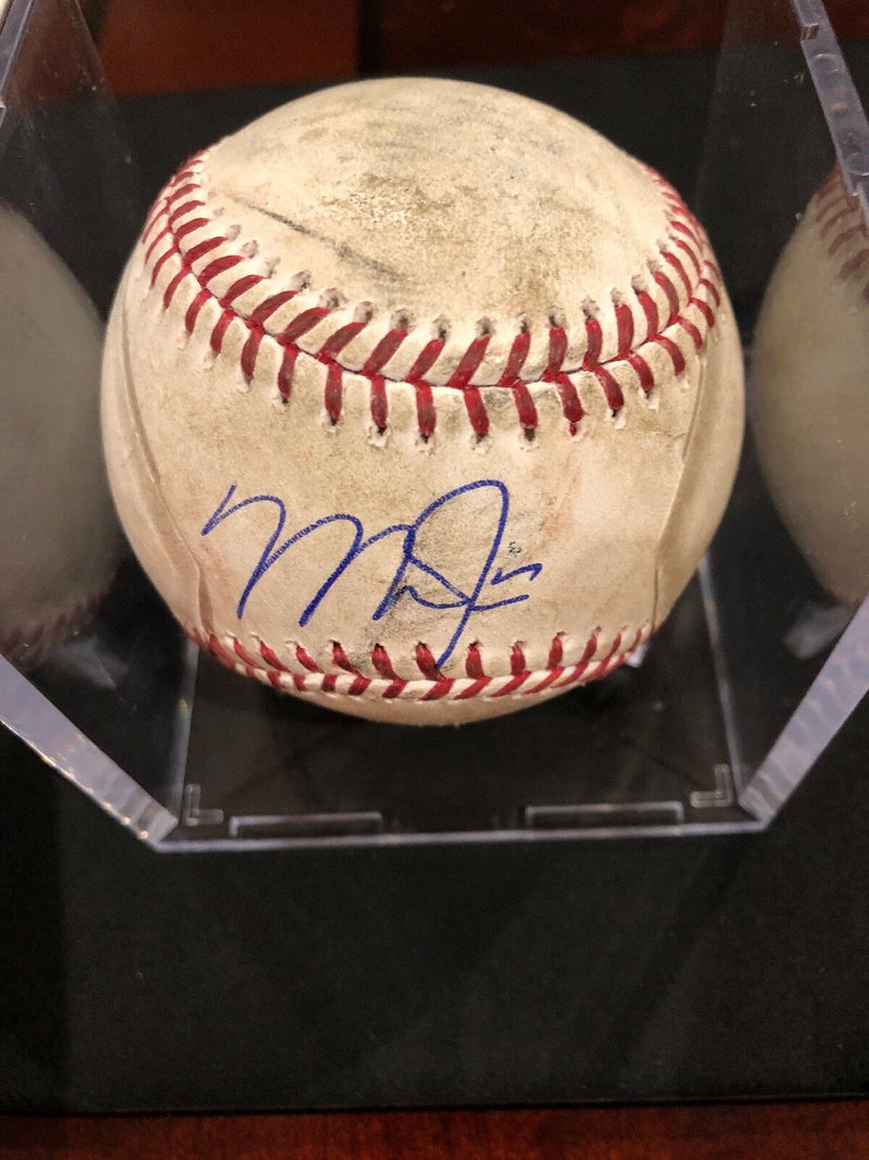 Mike Trout MLB Game Used Autographed Baseball 9/20/2017 Indians vs Angles