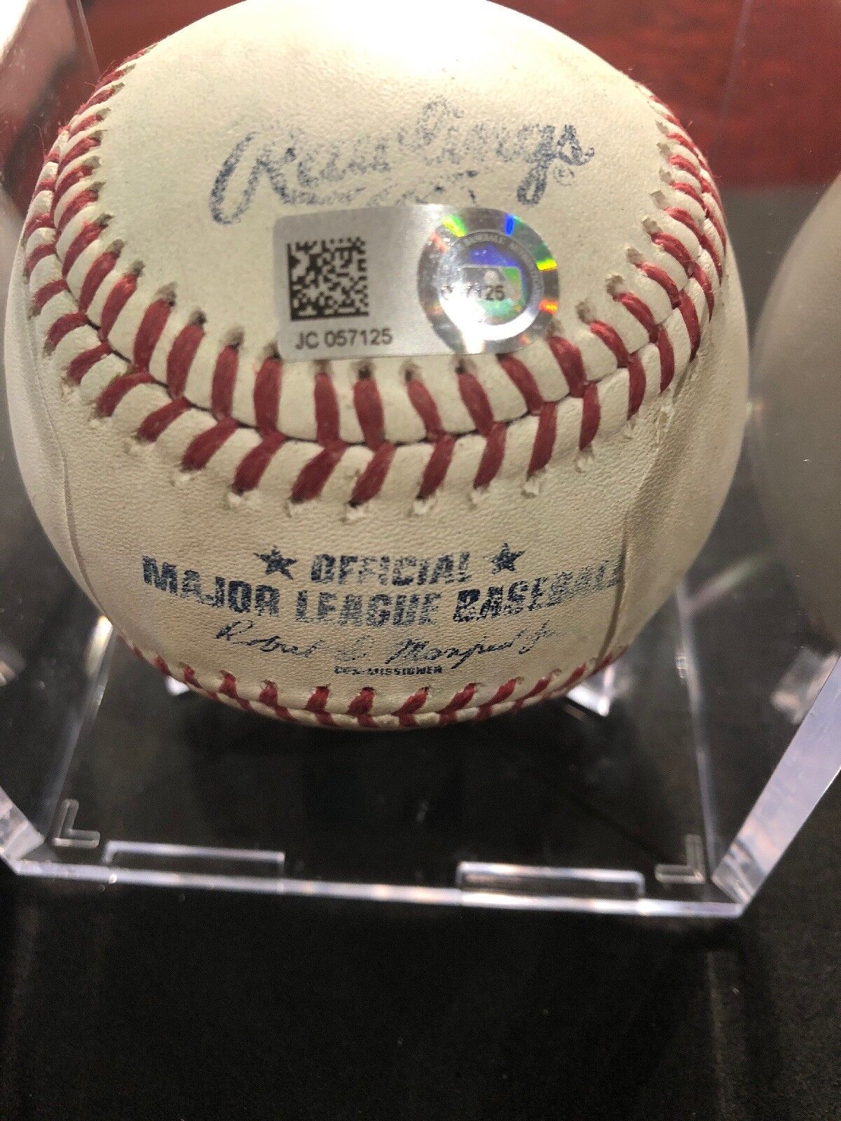 Marcell Ozuna Autographed MLB Game Used Double 8/28/17 Double # 118 Hit # 623