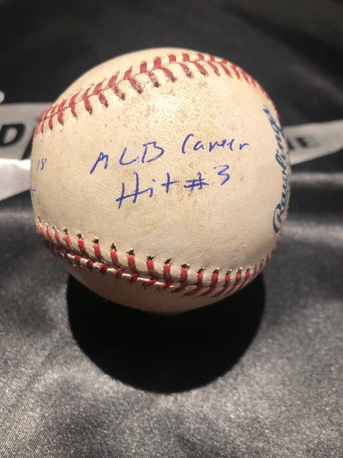 Keston Hiura Game Used MLB Authenticated Single Ball Auto 5/17/19 Career Hit # 3