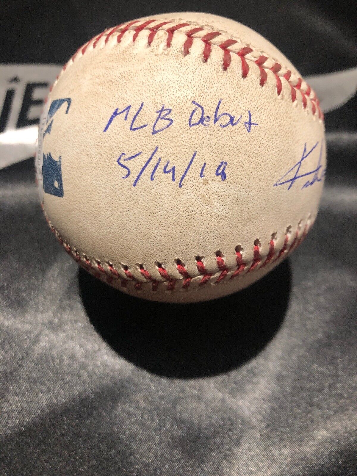 Keston Hiura Game Used MLB Authenticated First MLB At Bat Auto Baseball 5/14/19