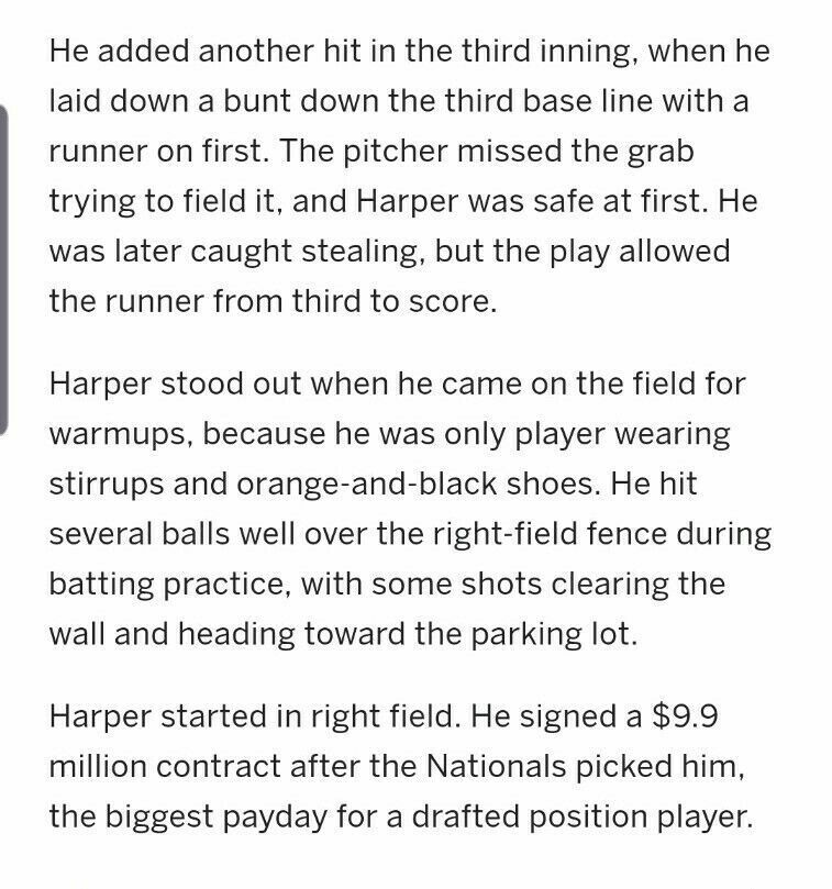 Bryce Harper MLB Authenicated Game Used First ever Stolen Base Pro Debut