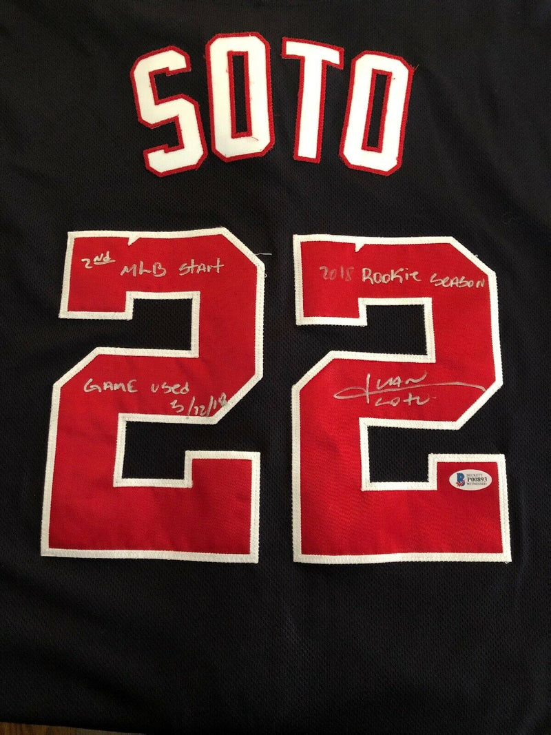 Game-Used Juan Soto White Script Jersey - Used Multiple Games