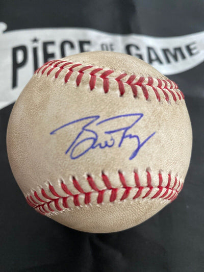 Buster Posey MLB Game Used Single, RBI Autographed Baseball Hit #1015 Giants
