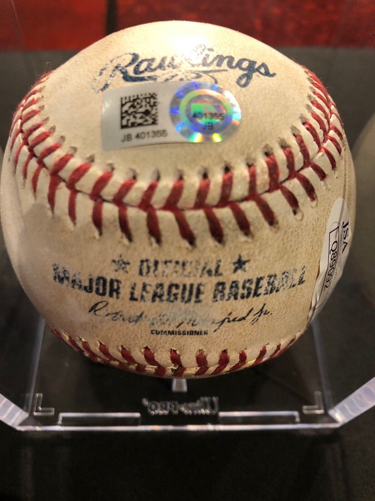 Kris Bryant Game Used MLB Logo Ball MVP Year Autographed Baseball 8/31/16