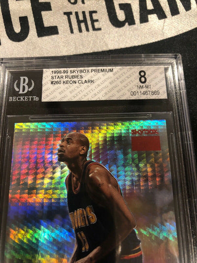 1998-1999 Skybx Premium Star Rubies Keon Clark Rookie #23/25 BGS 8 NM-MT